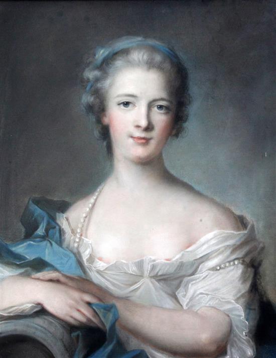 Late 19th century French School Portrait of Madame Louise Elisabeth de France, Duchess de Parme, 23.5 x 19.5in.